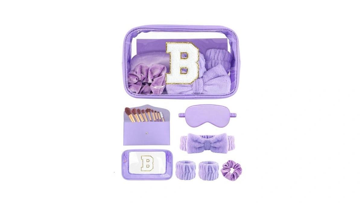 Initial Makeup Bag With Makeup Brush Set Party Favors Gifts