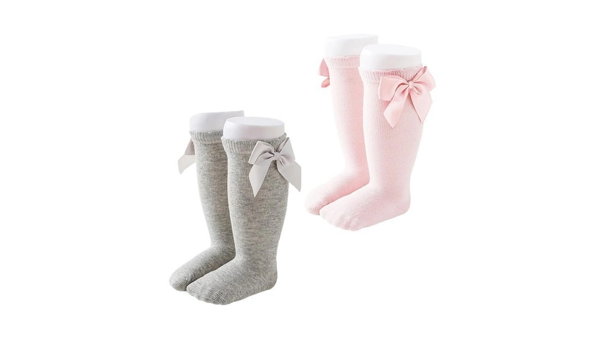 Marchare Baby Girls Knee High Socks Baby Girls Bow Stockings