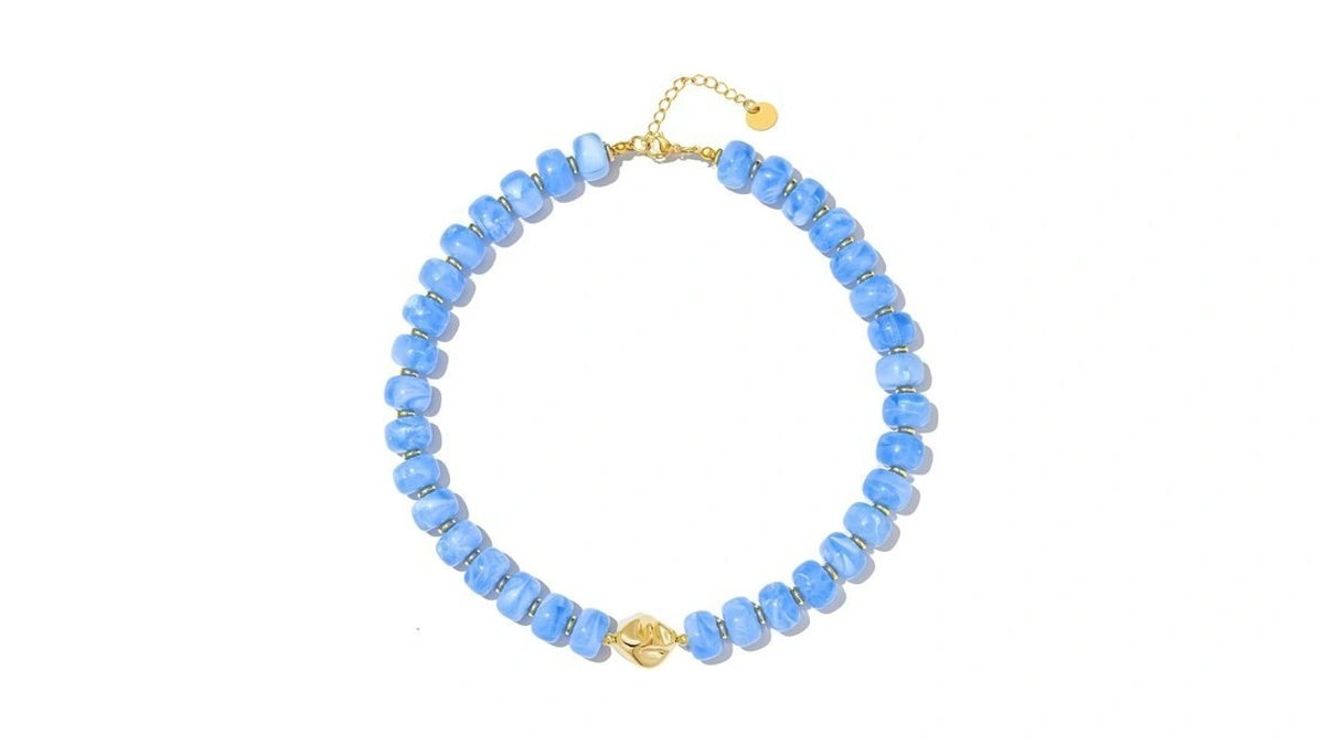 Abiotp Boho Colorful Chunky Beaded Necklace For Women Trendy Resin