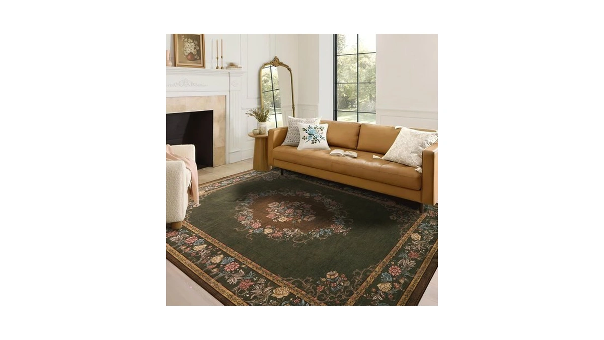 Ryb Home Washable Rug For Living Room, 8x10 Large Non