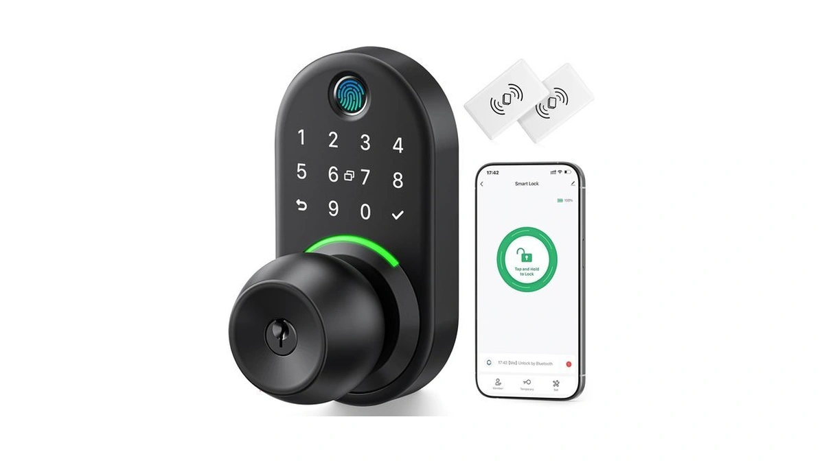 Keypad Smart Door Knob Lock, Yamiry Fingerprint Keyless Entry Handle