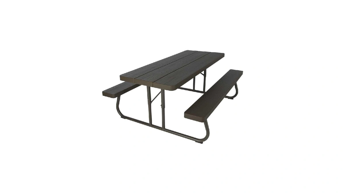 Lifetime 60105 Wood Grain Picnic Table And Benches, 6 Feet