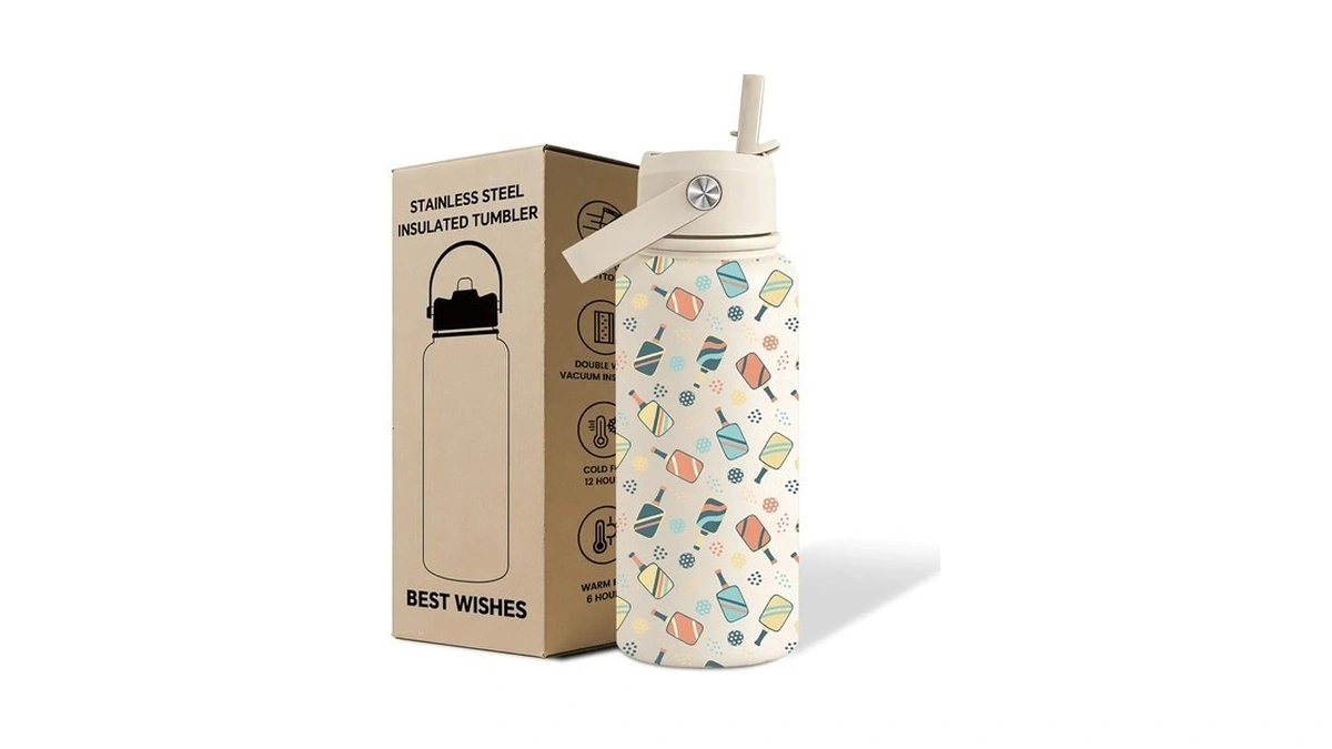 Loecuxe Pickleball Gifts For Women, Men - Pickleball Water Bottle