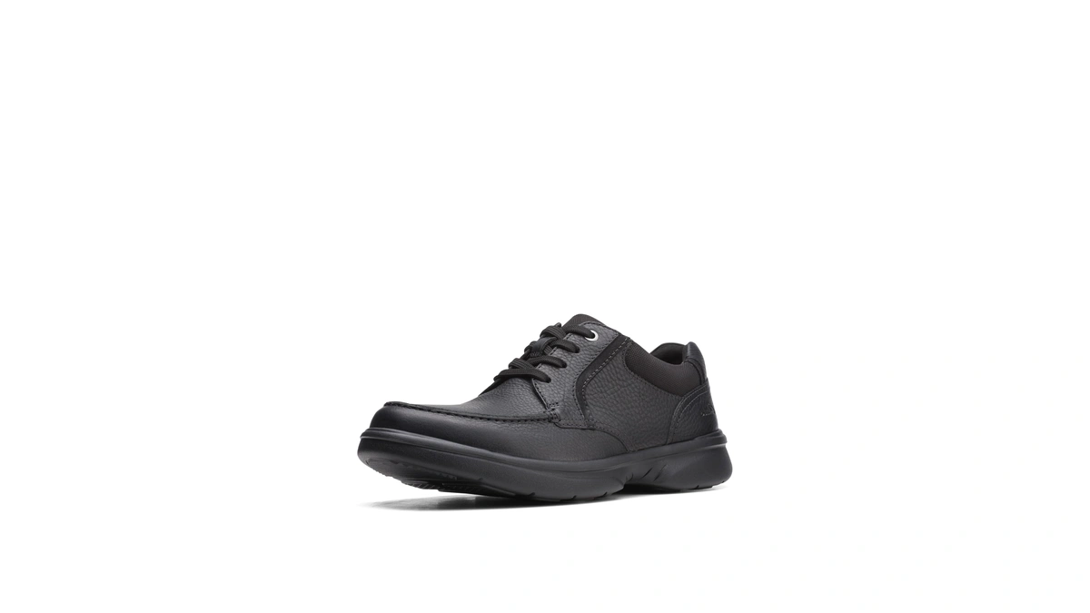 Clarks Men's Bradley Vibe Oxford, Black Tumbled Leather, 13 Wide