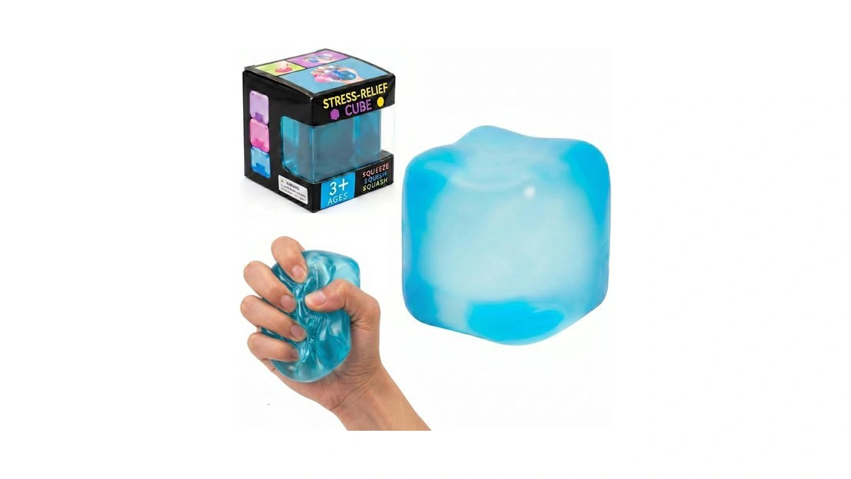 Slow Rising Squishy Cube, Squishy Fidget Toy Cubes Squeeze Blue