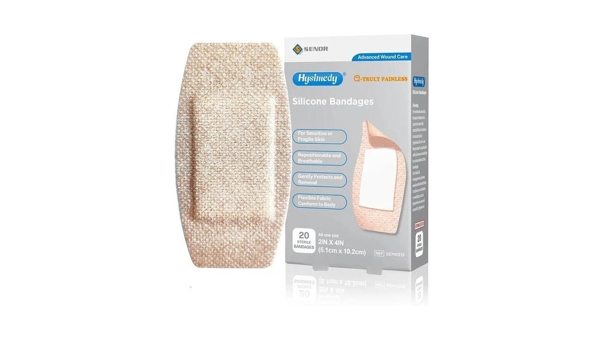 Hysimedy Silicone Bandages For Sensitive Skin 2x4 Inch Painless Removal
