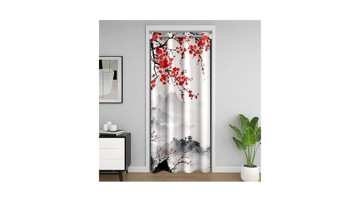 Jejeloiu Japanese Ukiyoe Theme Door Curtain 34x80 Inch Bedroom Living