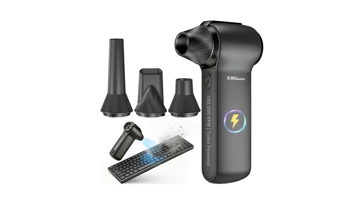 Compressed Air Duster, 180000rpm Rechargeable Cordless Electric Blower
