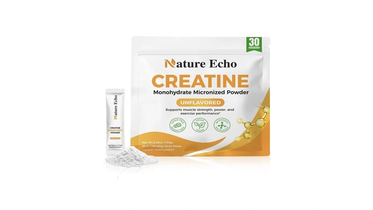 Nature Echo Creatine Monohydrate Micronized Powder 30 Single-serve Packs 5g