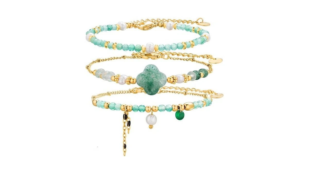 Pomoda Beaded Bracelets Set For Women Stackable Healing Layered Bracelets