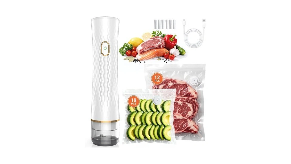 Olecha Handheld Vacuum Sealer For Food With 30 Reusable Vacuum