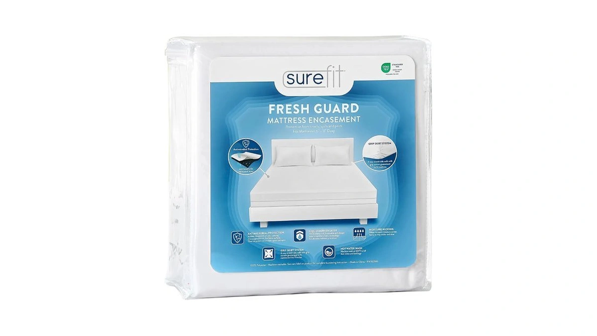 Surefit Queen Mattress Encasement Zippered, 100% Waterproof Top Protector