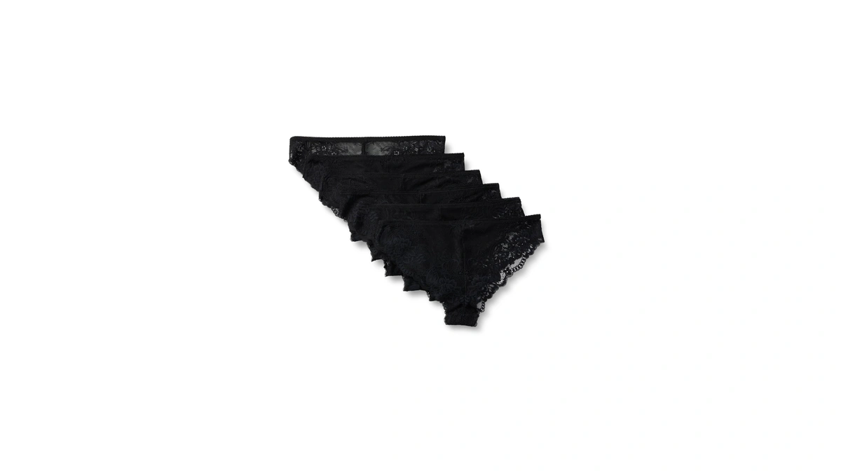 Amazon Essentials Women's Stretch Galloon Lace Knickers, Bikini, Hipster, Thong