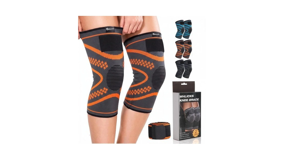 Knee Braces For Women & Men (2 Pack) With Strap,