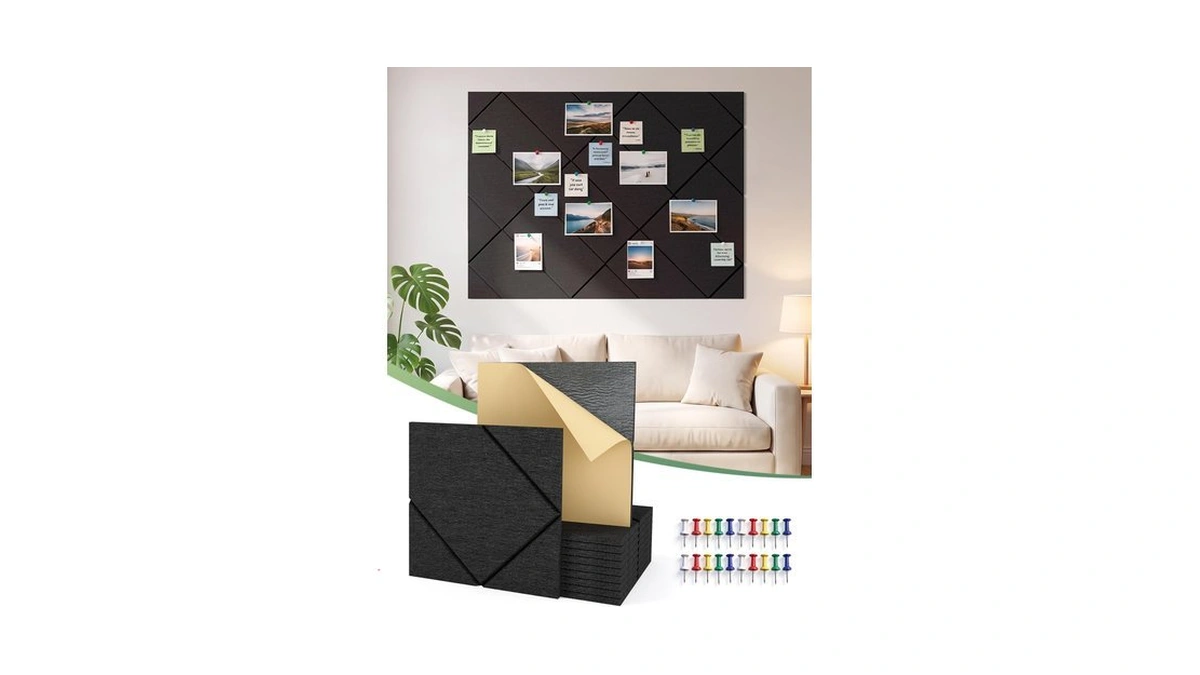 Topnaca Large Felt Bulletin Wall Board For Office Cork Tiles
