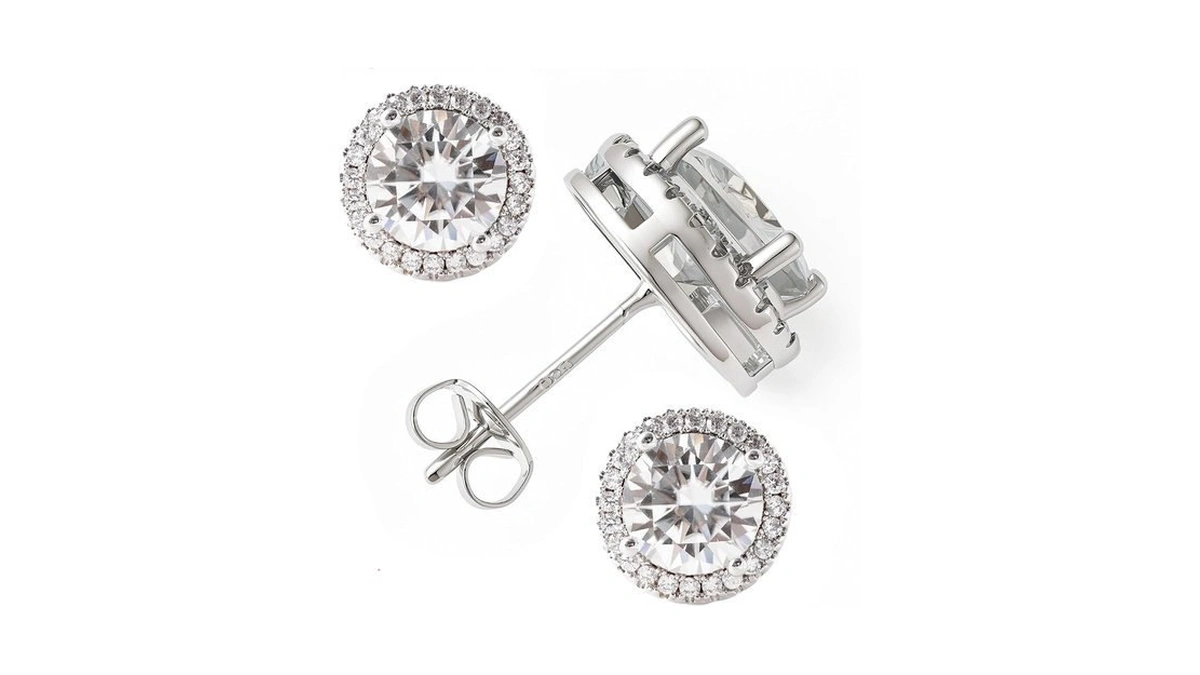 Moissanite Stud Earrings For Women 0.5-4ct Lab Created Diamond Earrings