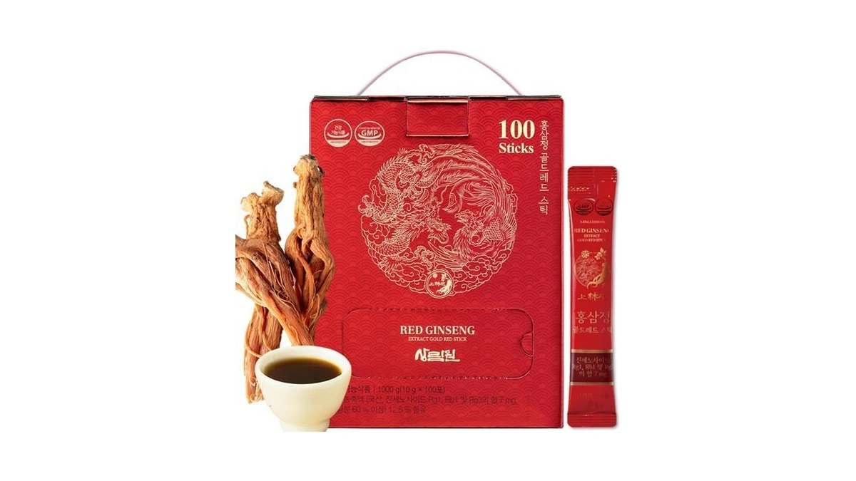 Korean Food Sanglimwon Red Ginseng Gold Stick, 7mg Ginsenosides, 100pk,