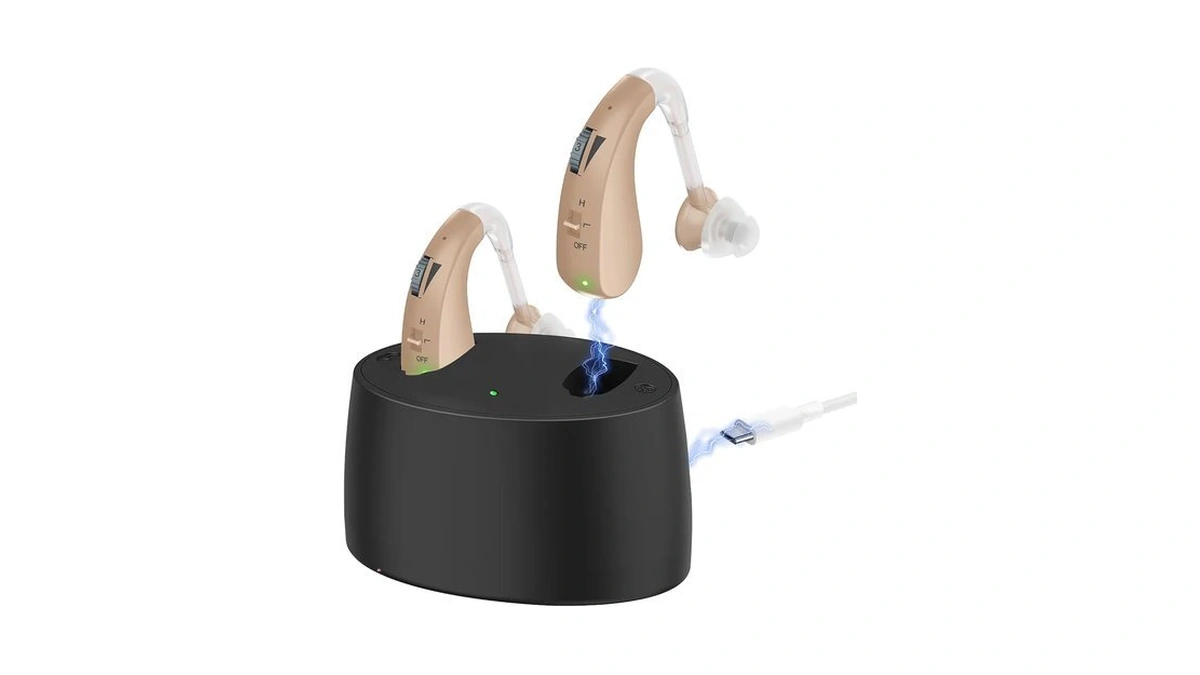 Rechargeable Hearing Aids For Seniors, Noise Cancelling And Volume Control