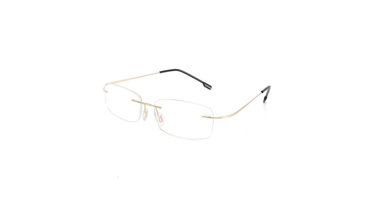 Feisedy Lightweight Rimless Titanium Stainless Steel Anti-blue Light Reading Glasses