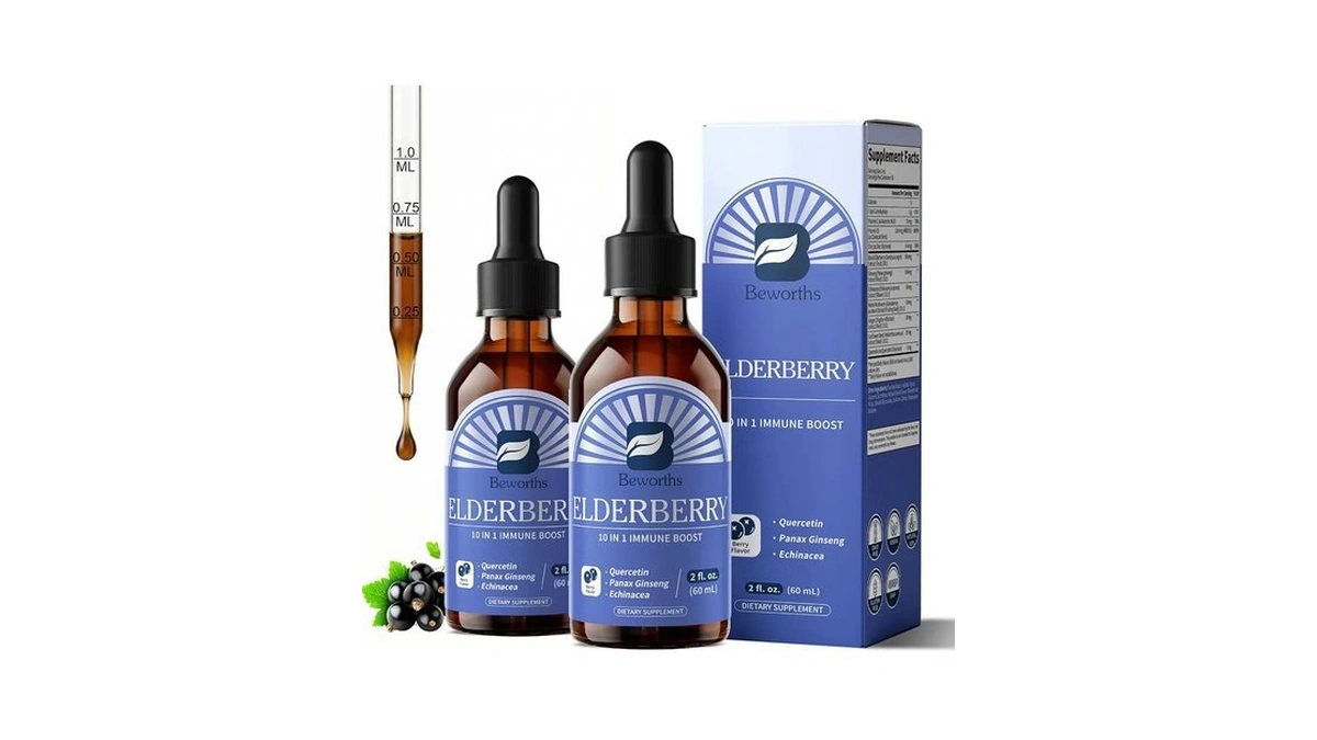 B Beworths 2 Pack Elderberry Syrup Black Elderberry Drops With