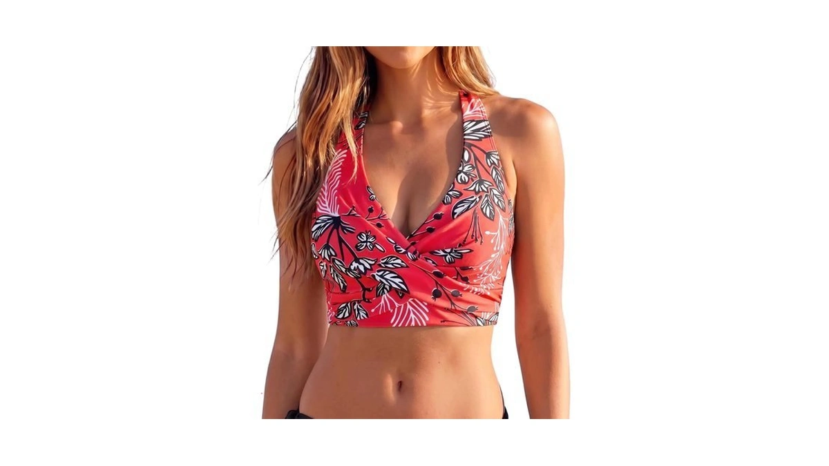Hilor Women's Supportive Underwire Bikini Top Swimsuit Longline Bathing Suit