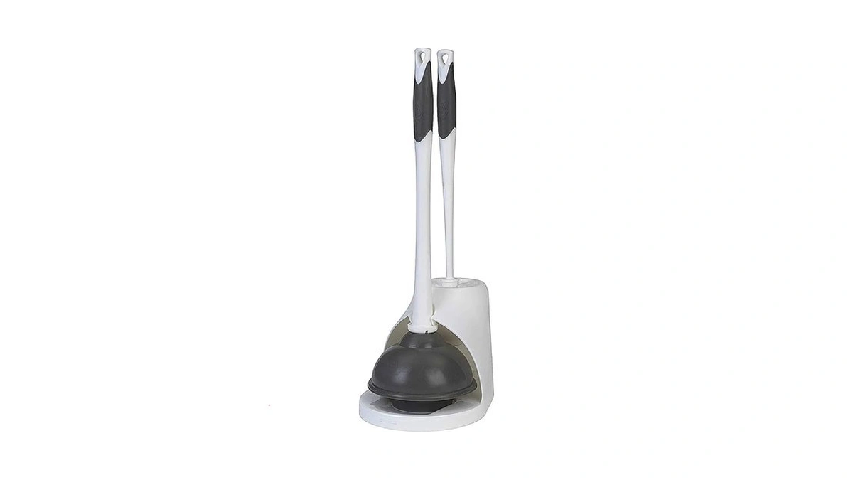 Clorox Toilet Plunger And Brush Bowl Set With Holder Caddy