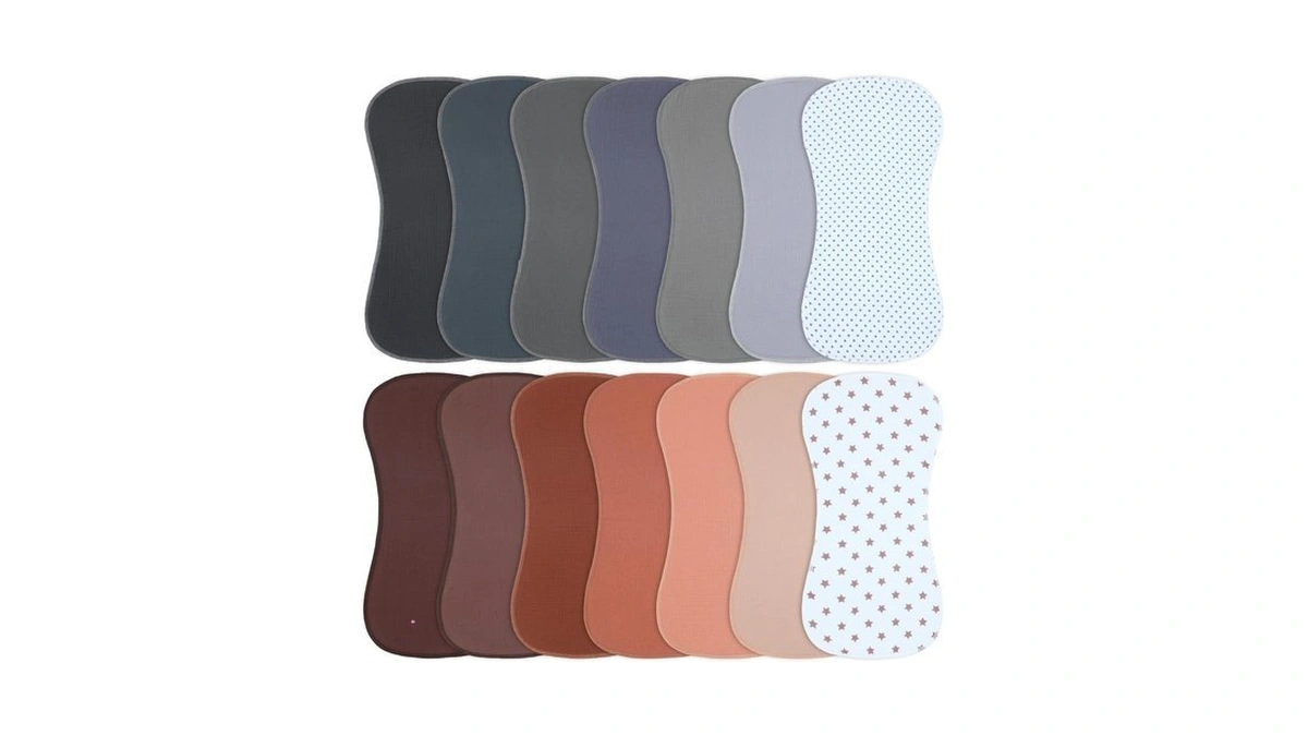Benoxine Muslin Burp Cloths 19" X 9", Baby Burping Clothes,