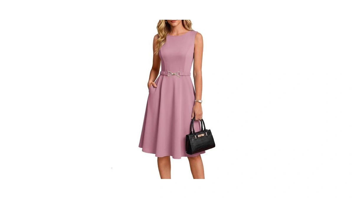 Grace Karin Work Business Midi Flowy Sleeveless Dresses For Women