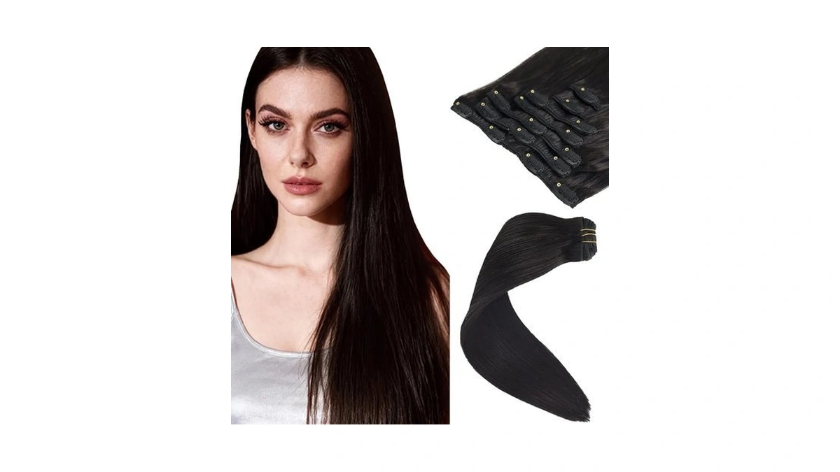 Clip In Hair Extensions Real Human Hair, 16inch 120g Remy