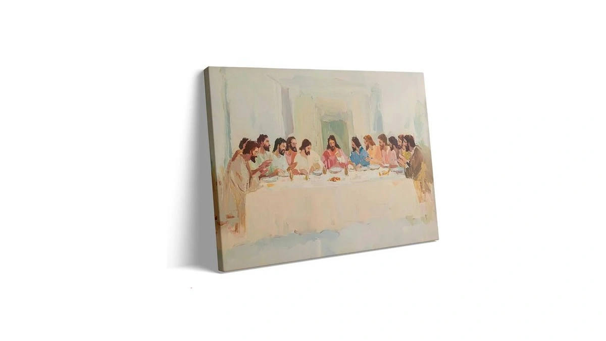 Bvveykxx The Last Supper Canvas Wall Art, Framed Christian Prints
