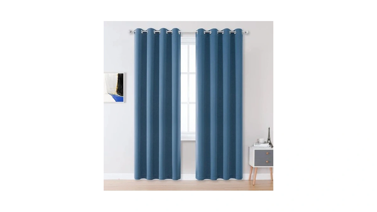 Dualife Midnight Curtains For Living Room Bedroom Light Blocking Window