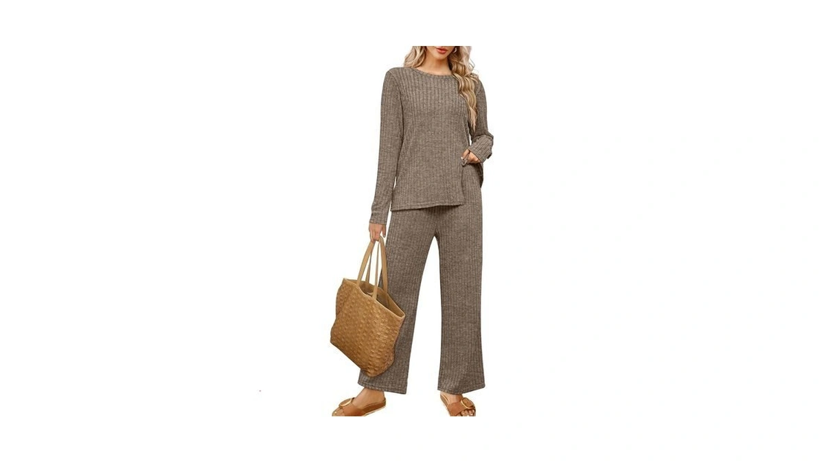 Wiholl Two Piece Outfits For Women Dressy Lounge Sets Knit