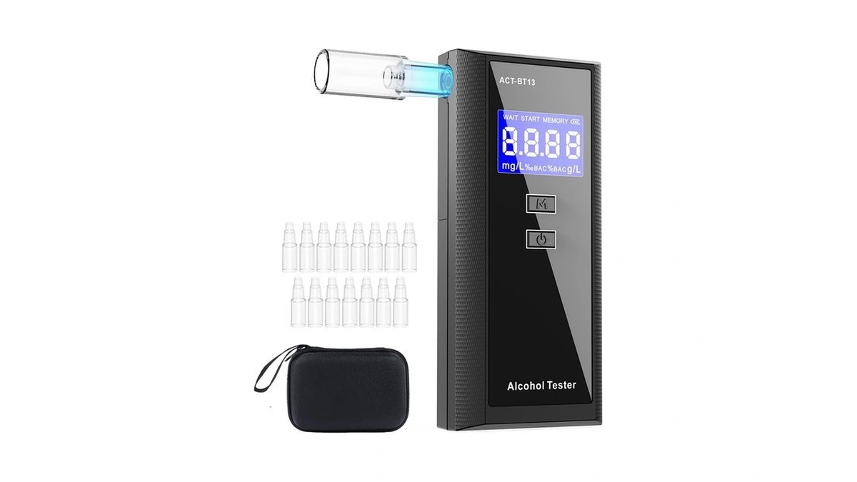 Personal Breathalyzer For Alcohol - Portable Alcohol Testers 15 Mouthpieces