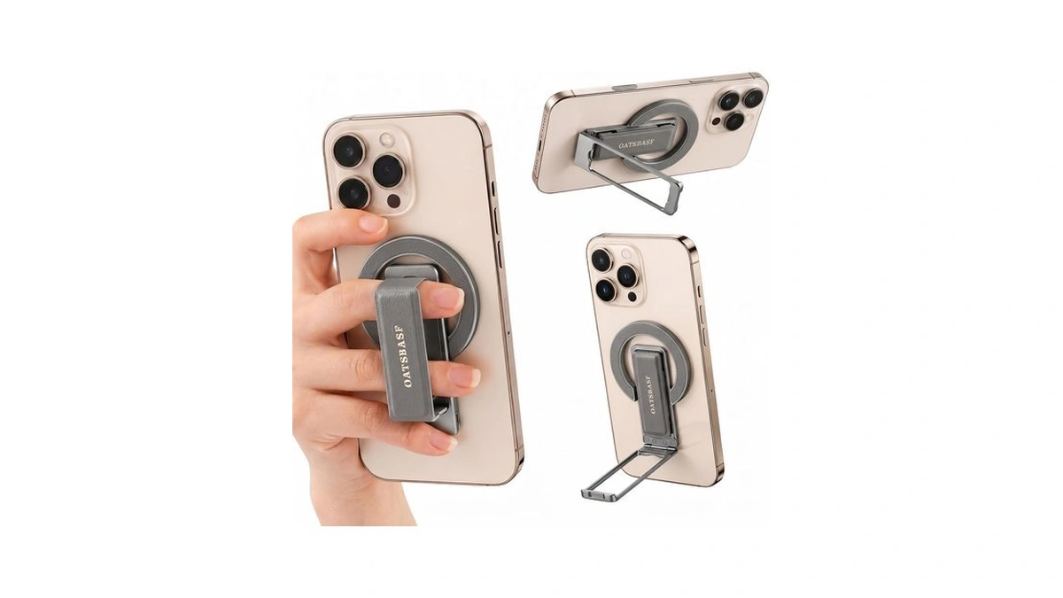 Nediea Magnetic Aluminum Phone Ring Grip Stand For Iphone 12-17