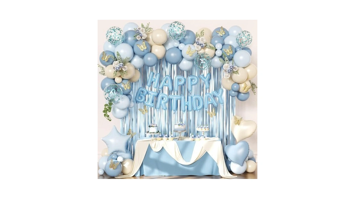 Crossfingers Blue Birthday Decoration For Women Men Birthday Party Supplies