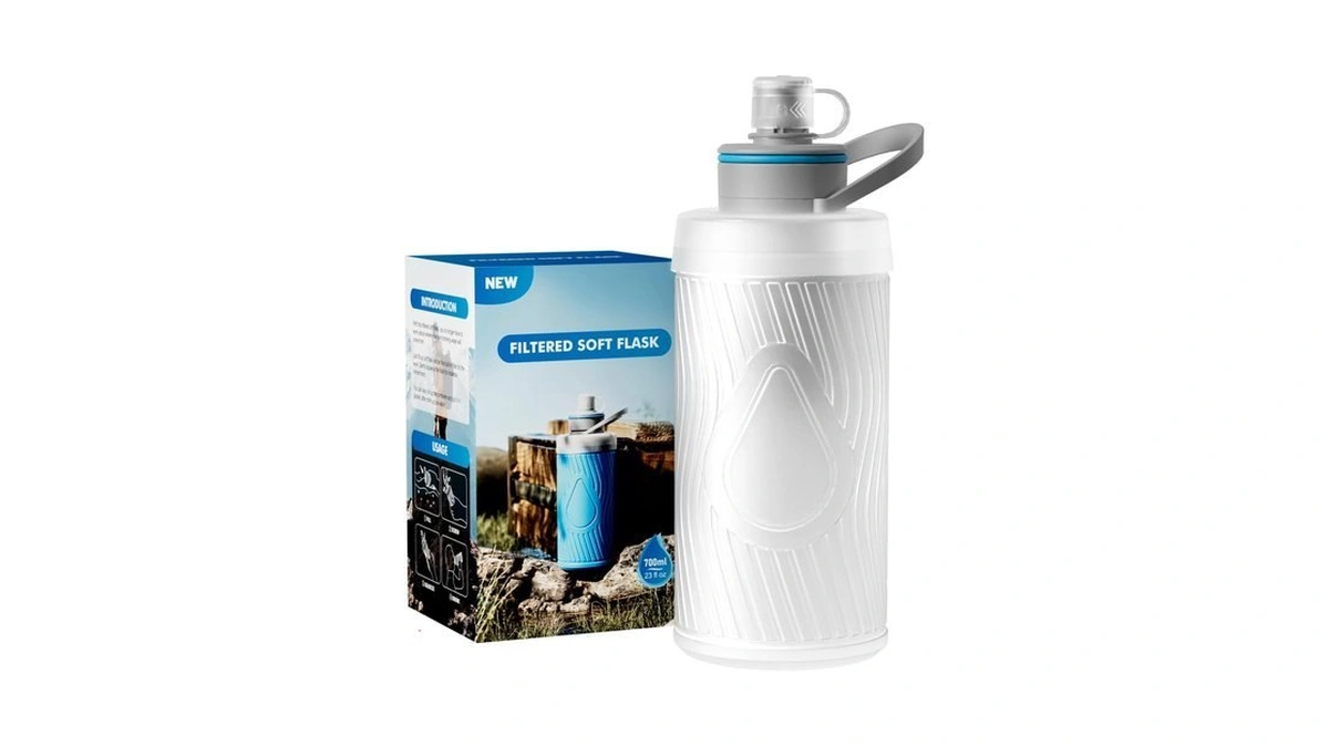 Survimate 700ml Collapsible Water Filter Bottle,squeeze Water Filtered Bottle，bpa-free, Ultra