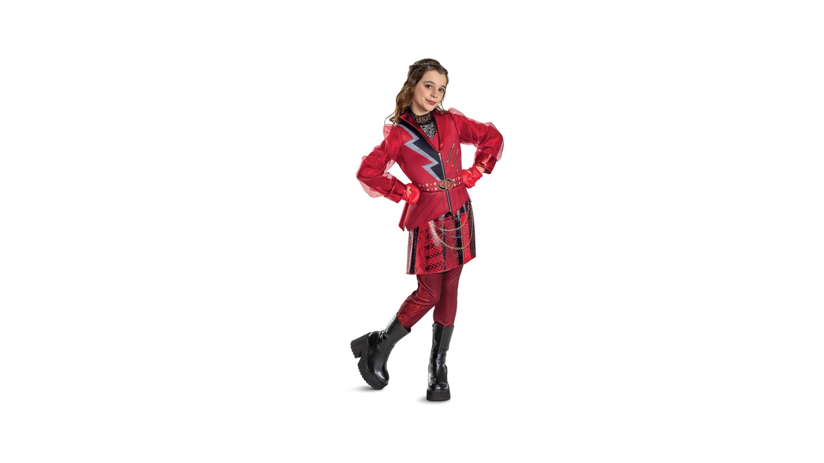 Disney Descendants Deluxe Red Costume For Kids, Official Wicked Wonderland