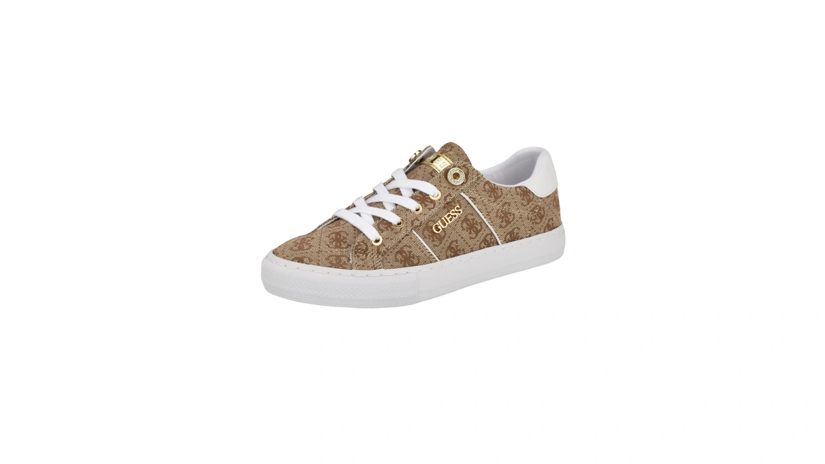 Guess Women's Loven Sneaker, Medium Brown 219, 5