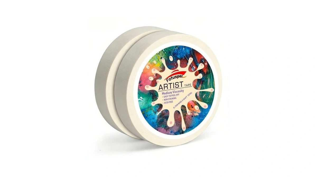 Fotusper 0.75in White Beige Masking Tape Bulk 2 Rolls 110yds