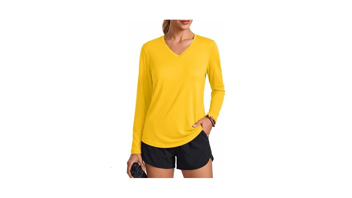 Pinspark Long Sleeve Shirts For Women Quick Dry Workout Tops