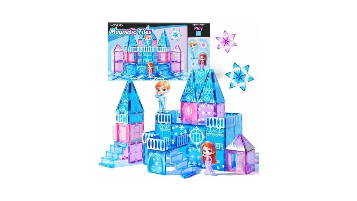 Gobidex Magnetic Building Blocks Princess Castle With 2 Dolls &