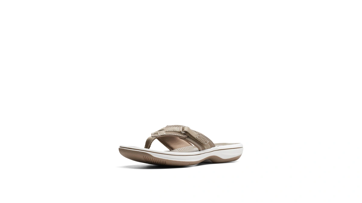 Clarks Women's Breeze Sea Flip-flop, Taupe Synthetic, 10