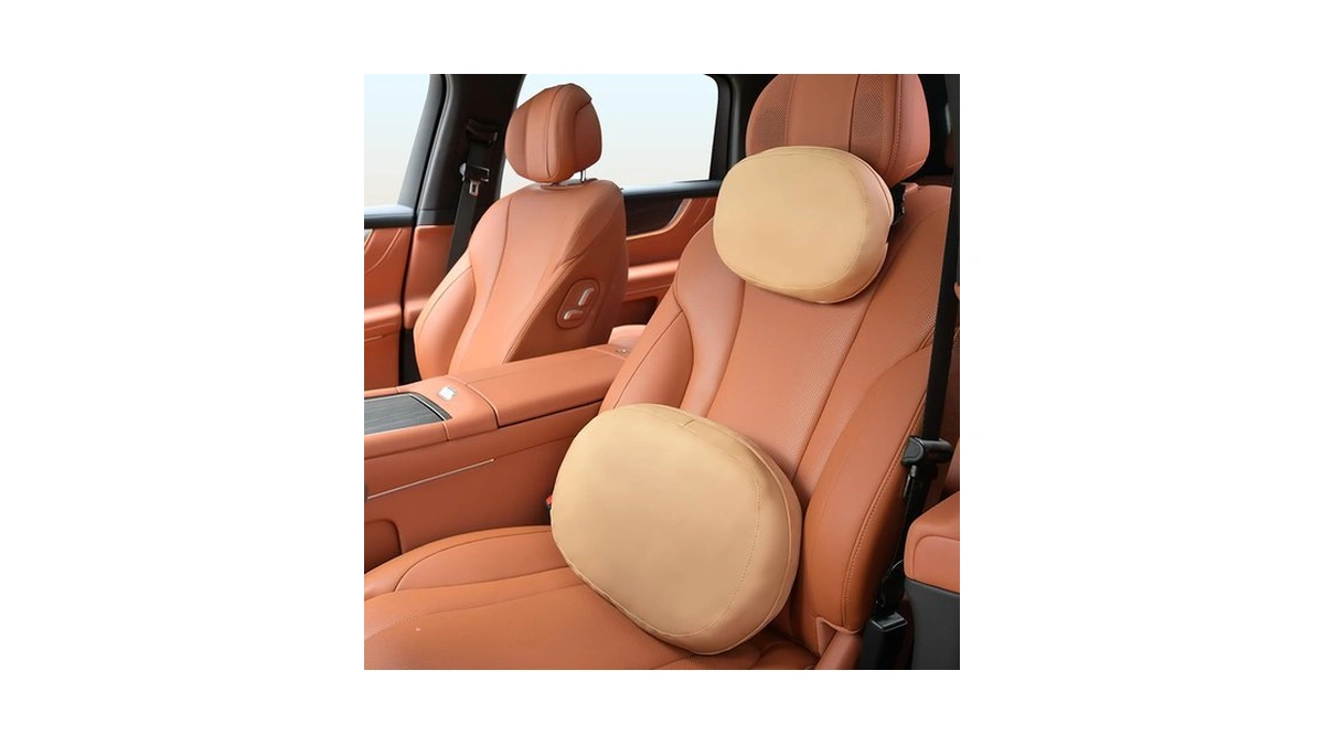 Florich Car Headrest And Lumbar Support Double-sided Suede & Leather