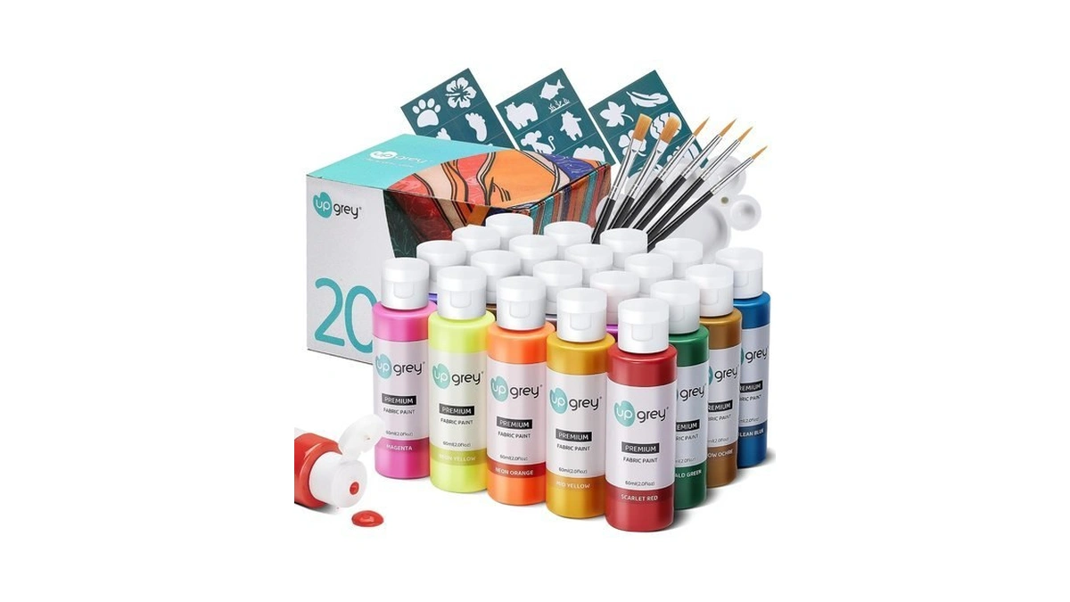 Fabric Paint Set For Clothes, 20 Colors(60ml/2oz Each) Permanent Textile