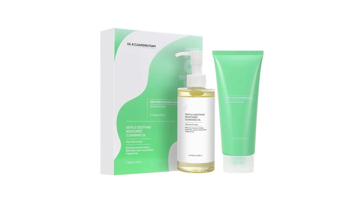 Gihen Cleansing Oil & Cleanser Set, Melts Makeup & Sebum,