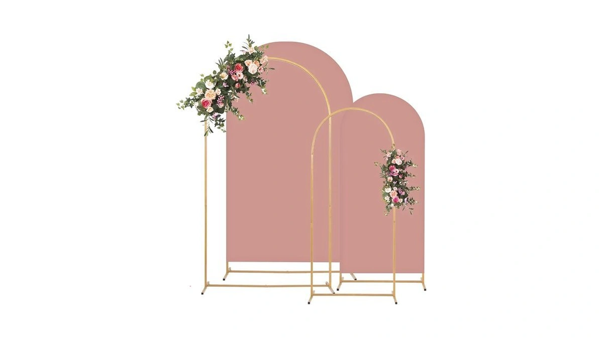 Toolterritary Metal Arch Backdrop Stand And Cover Set, 8ft, 6.6ft