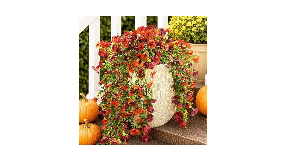 Fanfantoey Artificial Flowers For Outdoors Fake Hanging Decoration, Realistic Plants,