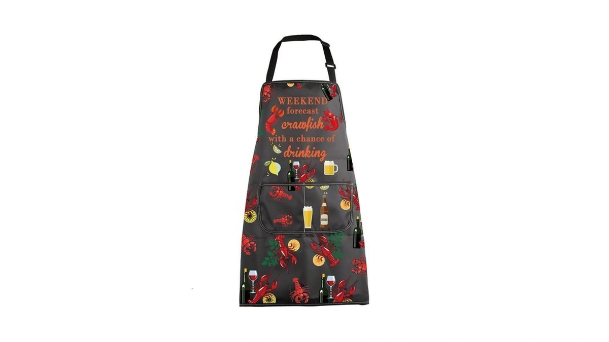 Mbmso Crawfish Apron With Pockets Crawfish Beer Lovers Gift Weekend