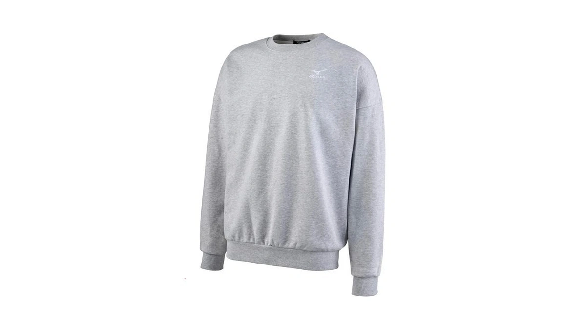 Mizuno Unisex Varsity Crew, Loose Long Sleeve Training Top, Heathered