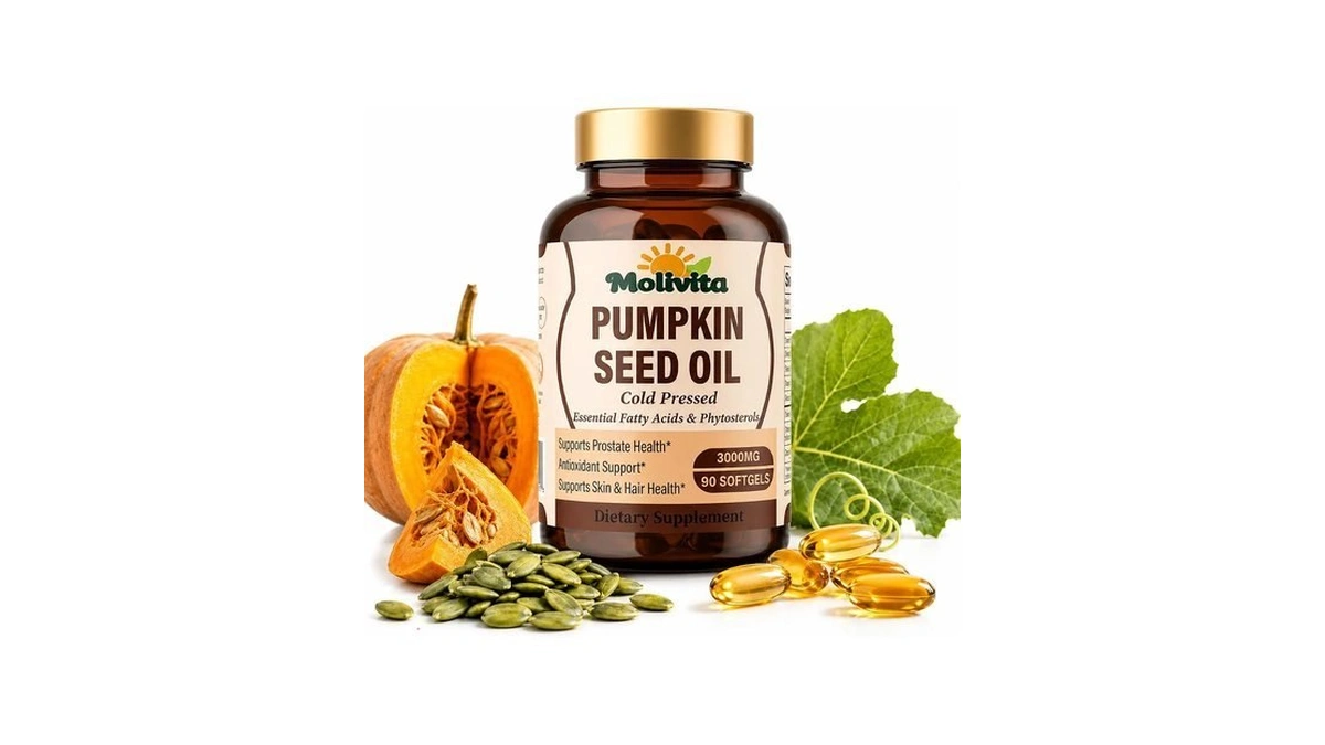 Molivita Pumpkin Seed Oil With Saw Palmetto,3000 Mg Per Serving,cold-pressed,non-gmo,rich